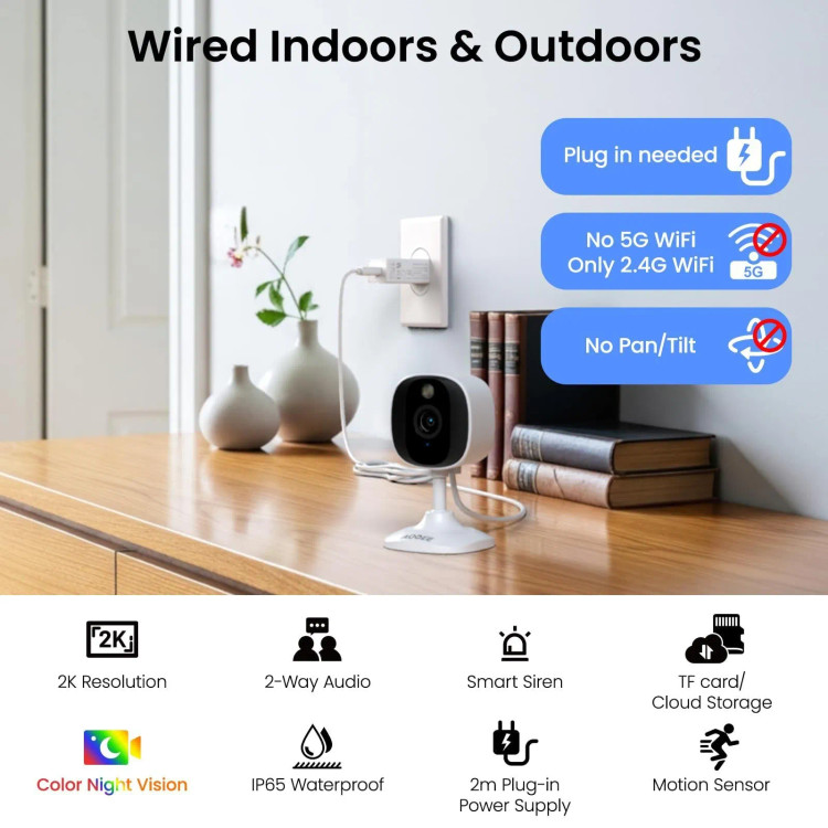 دوربین مداربسته هوشمند پک ۲ عددیAOQEE C1 2K WiFi ن1