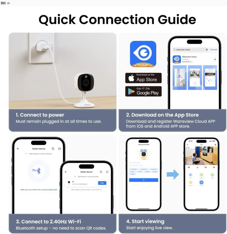 دوربین مداربسته هوشمند پک ۲ عددیAOQEE C1 2K WiFi ن1