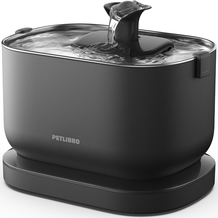 آبخوری گربه بیسیم PETLIBRO Dockstream، آبخوری حیوانات خانگی باتریدار ۲.۵ لیتری، حسگر حرکت و جریان مداوم، سینی استیل ضد زنگ بیصدا - سفید