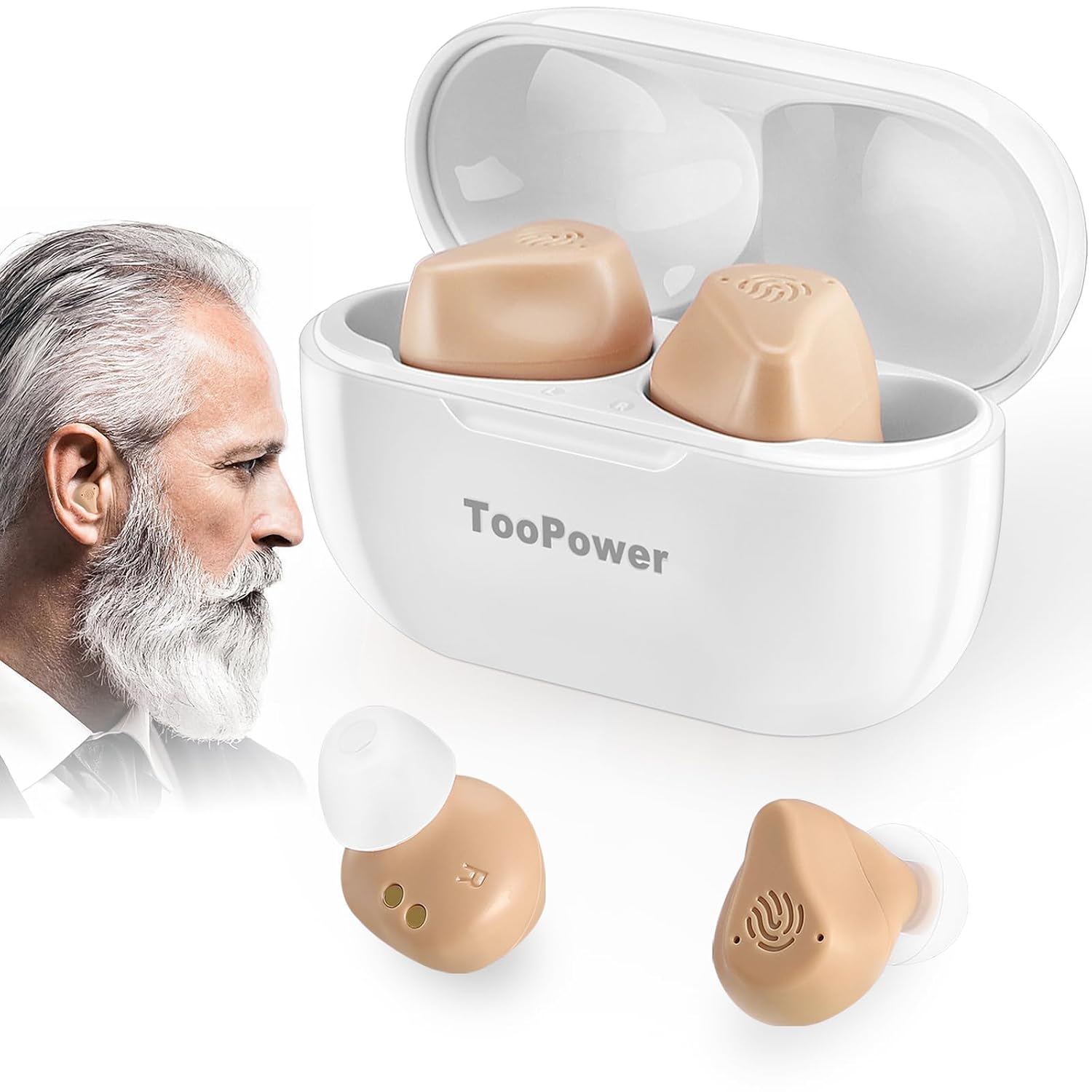 سمعک - تقویت‌کننده شنوایی برای سالمندان و بزرگسالان - مدل tm-216، قابل شارژ با قابلیت حذف نویز، دستگاه‌های دیجیتال برای صدای فوق‌العاده طبیعت، ۳ حالت مختلف، تنظیم صدا در ۵ سطح، میکروفون دوگانه، بدون صدای سوت