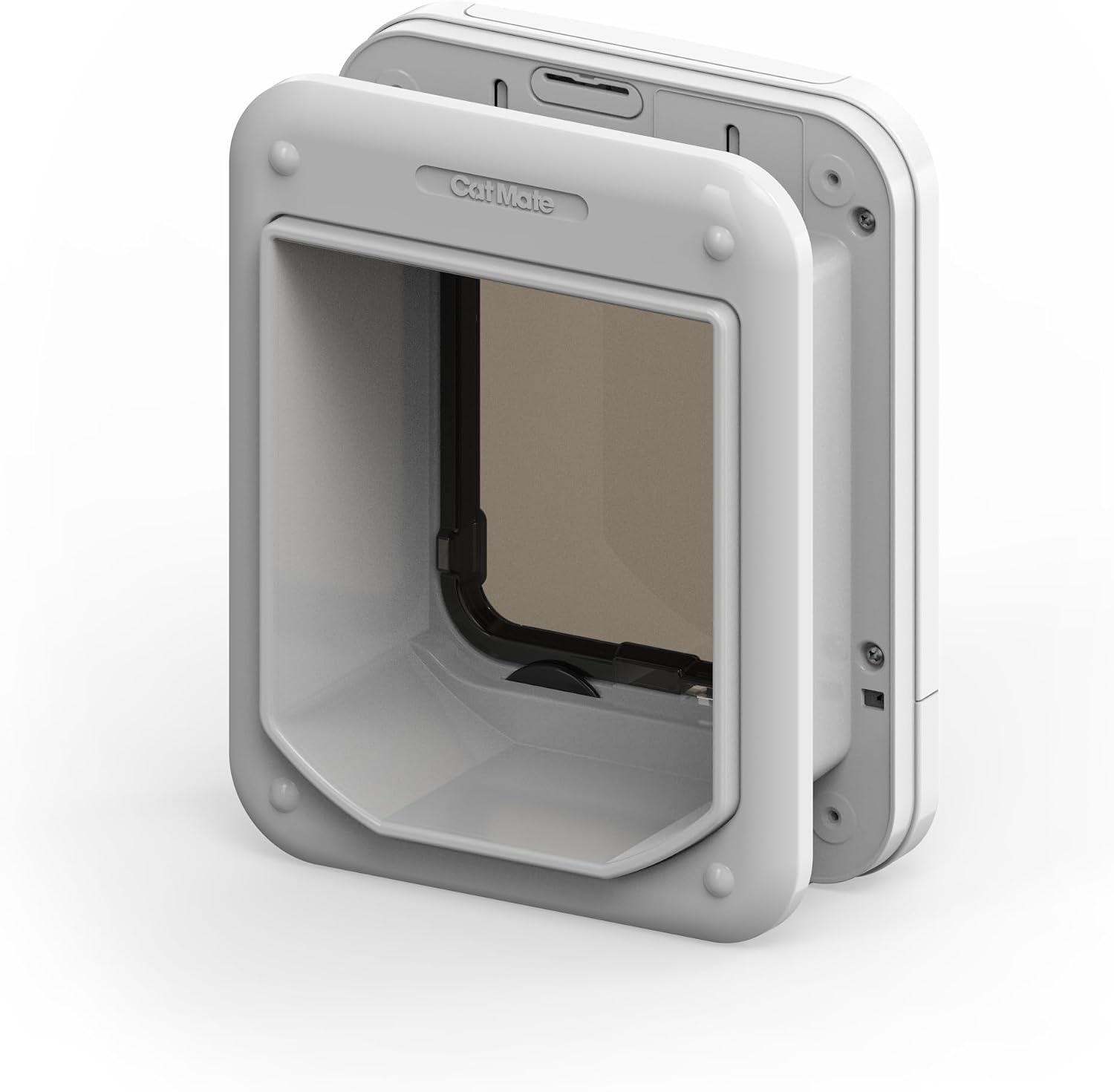 درب هوشمند ورود گربه - میکروچیپ Cat Mate، میکروچیپ Cat Flap برای فعال شدن تا 30 گربه - 15 در 15 cm - سفید
