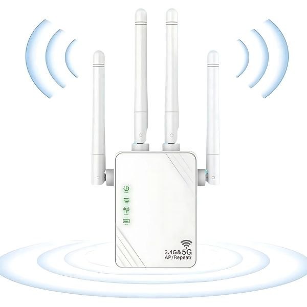 تقویت‌کننده وای‌فای 1200 مگابیت دو بانده با ۴ آنتن خارجی (WiFi Range Extender)