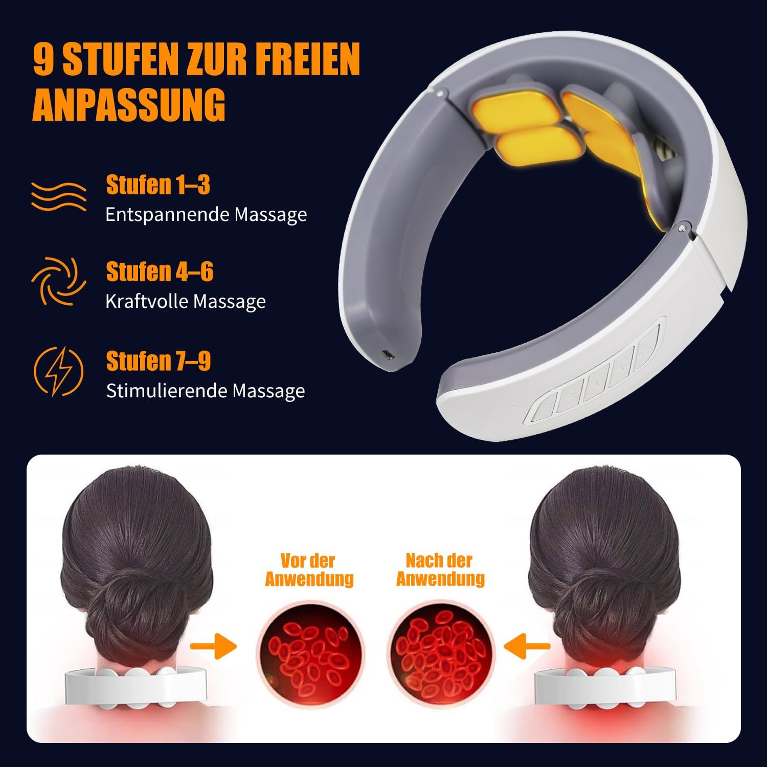 ماساژور هوشمند گردن Aohcae Neurotex مدل Nurotex – ماساژور برقی ۱۱ کاره با ۶ سری الکتروتراپی، ۶ حالت ماساژ و ۹ سطح شدت