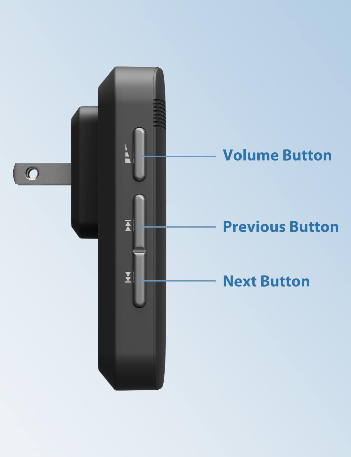 Avantek D-3B Black Durable Water Resistant Wireless Doorbell Kit