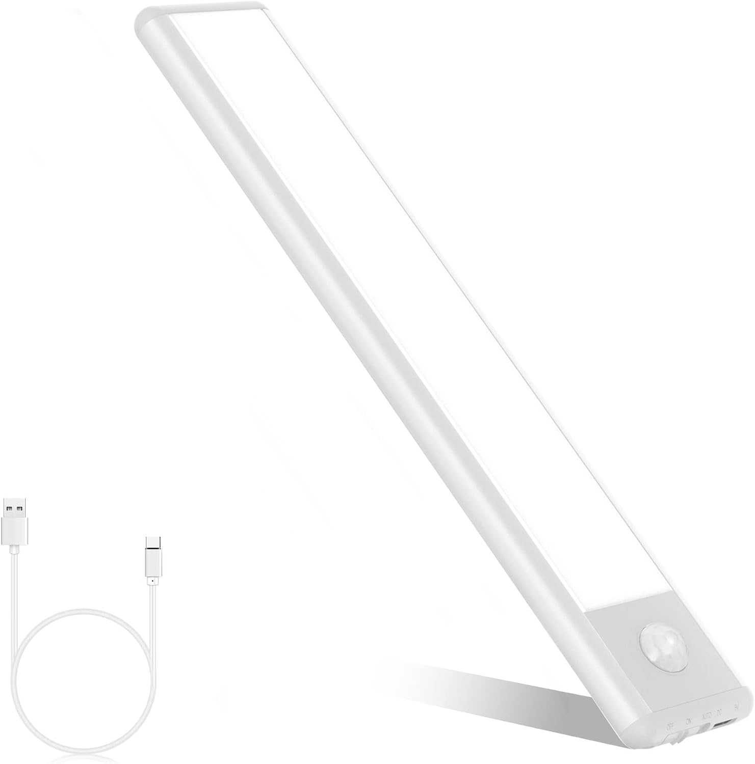 چراغ زیر کابینتی LED سنسوردار LROLTEF مدل ۲۵ سانتیمتر – شارژی با باتری ۱۵۰۰ میلیآمپر و نور سفید