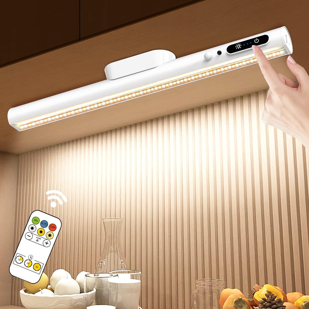 چراغ زیر کابینتی LED سنسوردار ۴۱ سانتیمتر با ریموت کنترل – چراغ شارژی بیسیم کابینت