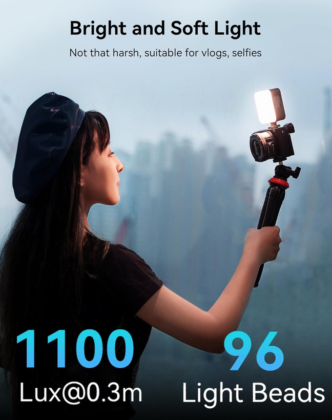 چراغ LED فیلمبرداری SMALLRIG مدل P96 با باتری ۲۲۰۰ میلیآمپر، نور حرفهای با CRI 95+ برای عکاسی و تولید محتوا