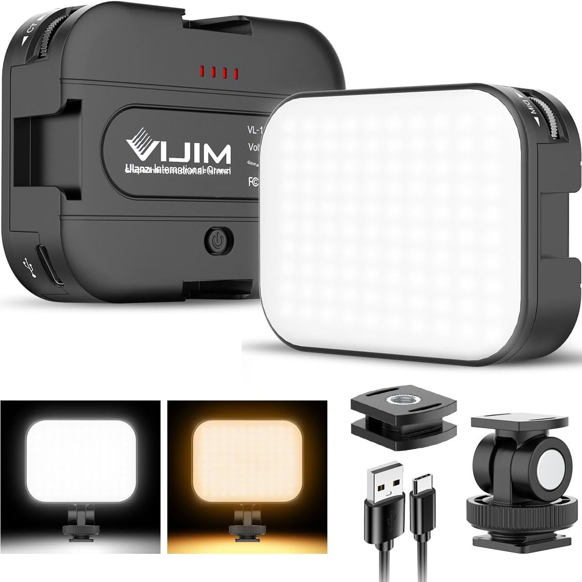چراغ LED فیلمبرداری VIJIM VL100C دو رنگ با قابلیت تنظیم زاویه و شدت نور برای دوربین و تولید محتوا