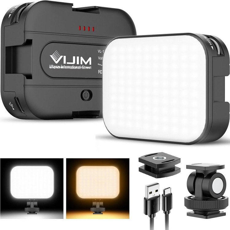 چراغ LED فیلمبرداری VIJIM VL100C دو رنگ با قابلیت تنظیم زاویه و شدت نور برای دوربین و تولید محتوا