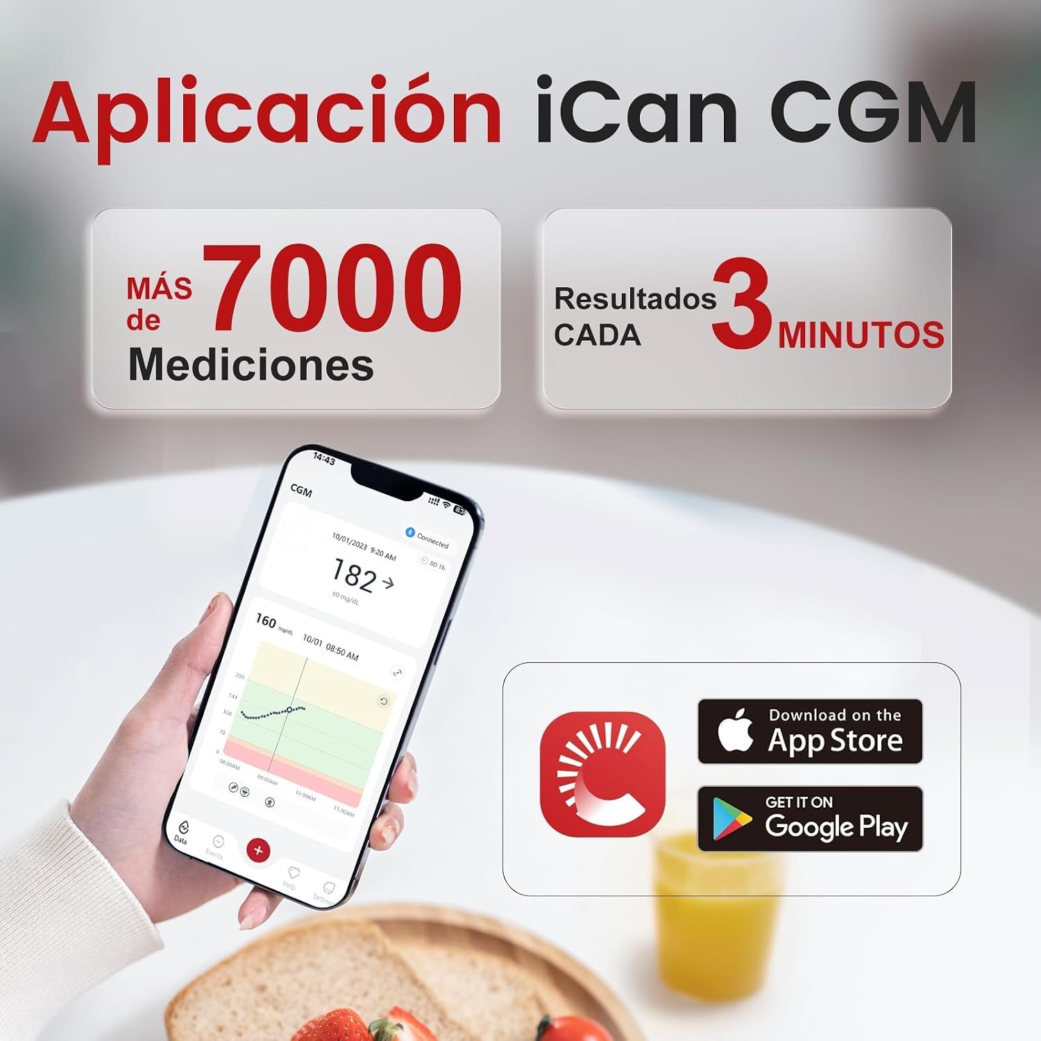 سنسور گلوکز - قند خون - ۱۵ روزه Sinocare iCan i3 (سیستم پایش مداوم قند خون - CGM)؛ بدون نیاز به سوراخ کردن انگشت