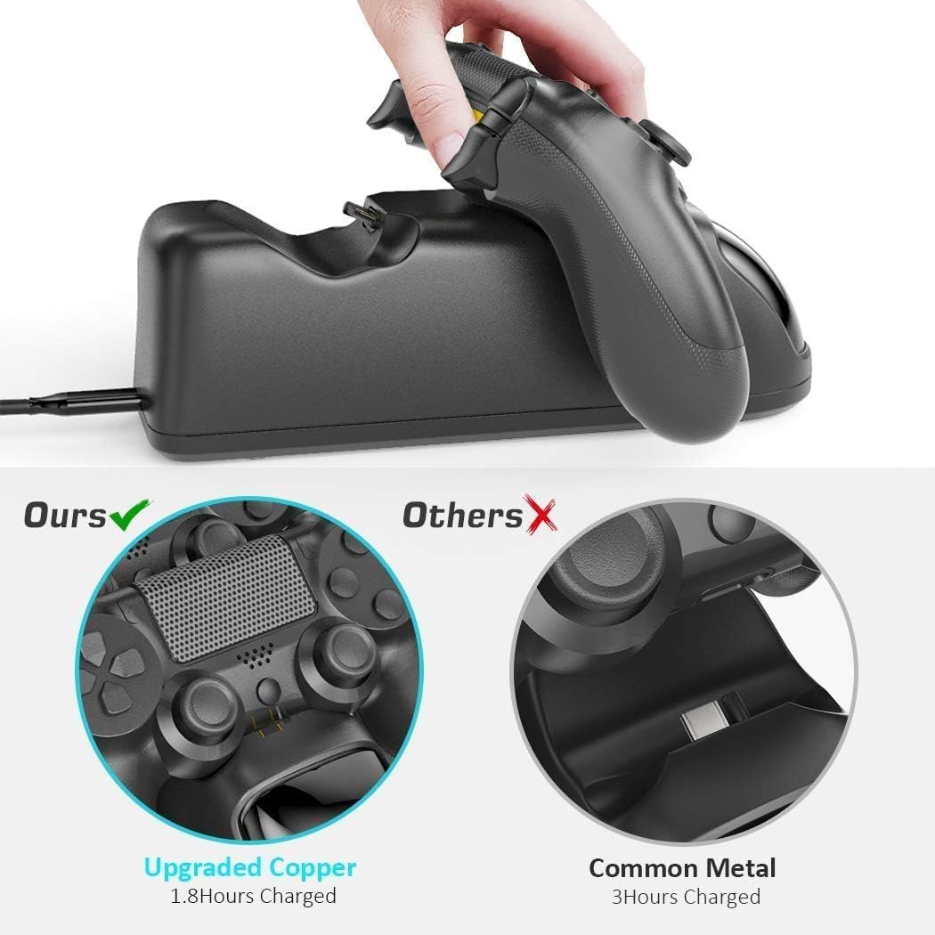 پایه شارژ دستههای PS4 برند OIVO برای کنترلرهای PS4 / PS4 Pro / PS4 Slim، با قابلیت شارژ سریع در ۱٫۸ ساعت
