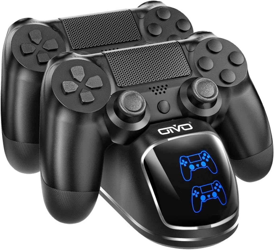 پایه شارژ دستههای PS4 برند OIVO برای کنترلرهای PS4 / PS4 Pro / PS4 Slim، با قابلیت شارژ سریع در ۱٫۸ ساعت