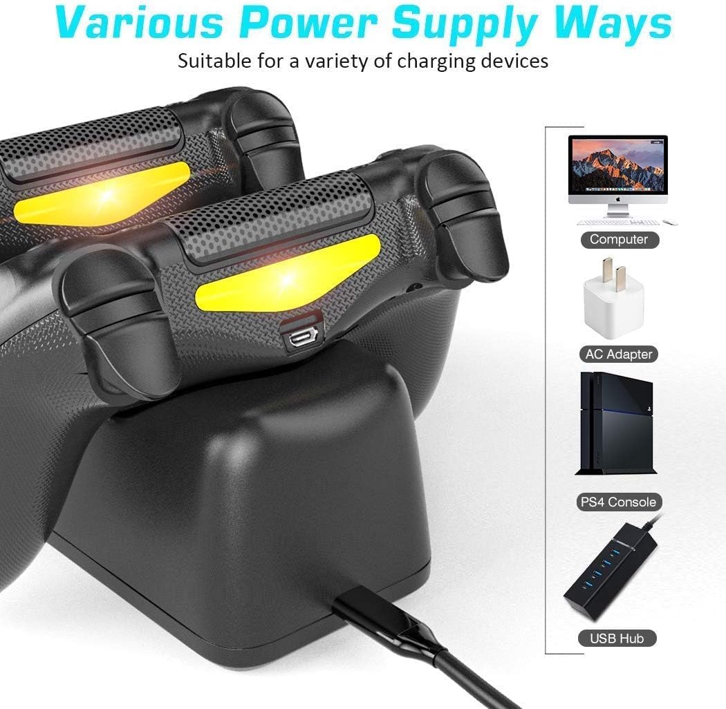 پایه شارژ دستههای PS4 برند OIVO برای کنترلرهای PS4 / PS4 Pro / PS4 Slim، با قابلیت شارژ سریع در ۱٫۸ ساعت