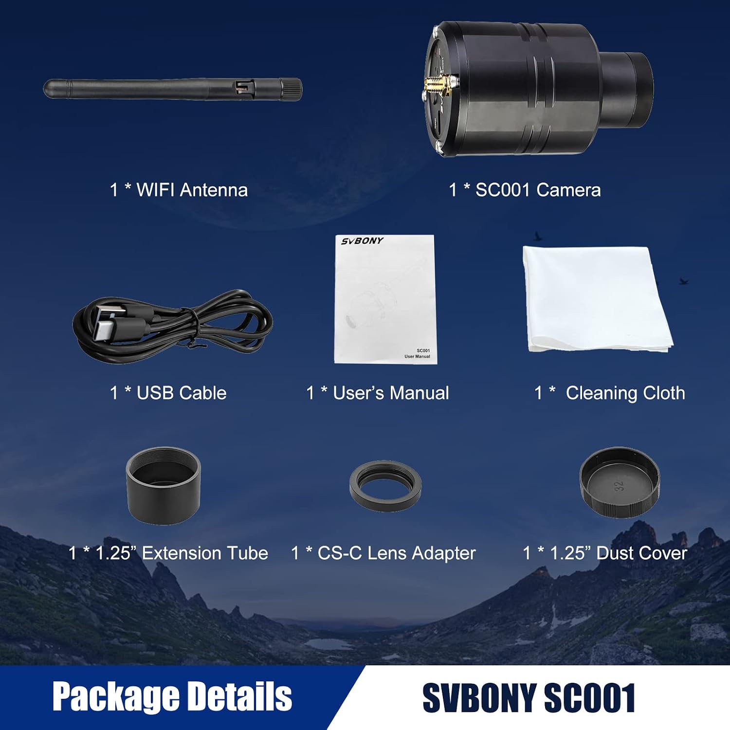 دوربین وایفای دار - Svbony SC001، کیفیت 2 مگاپیکسل، مناسب برای عکاسی از پرندگان و طبیعت