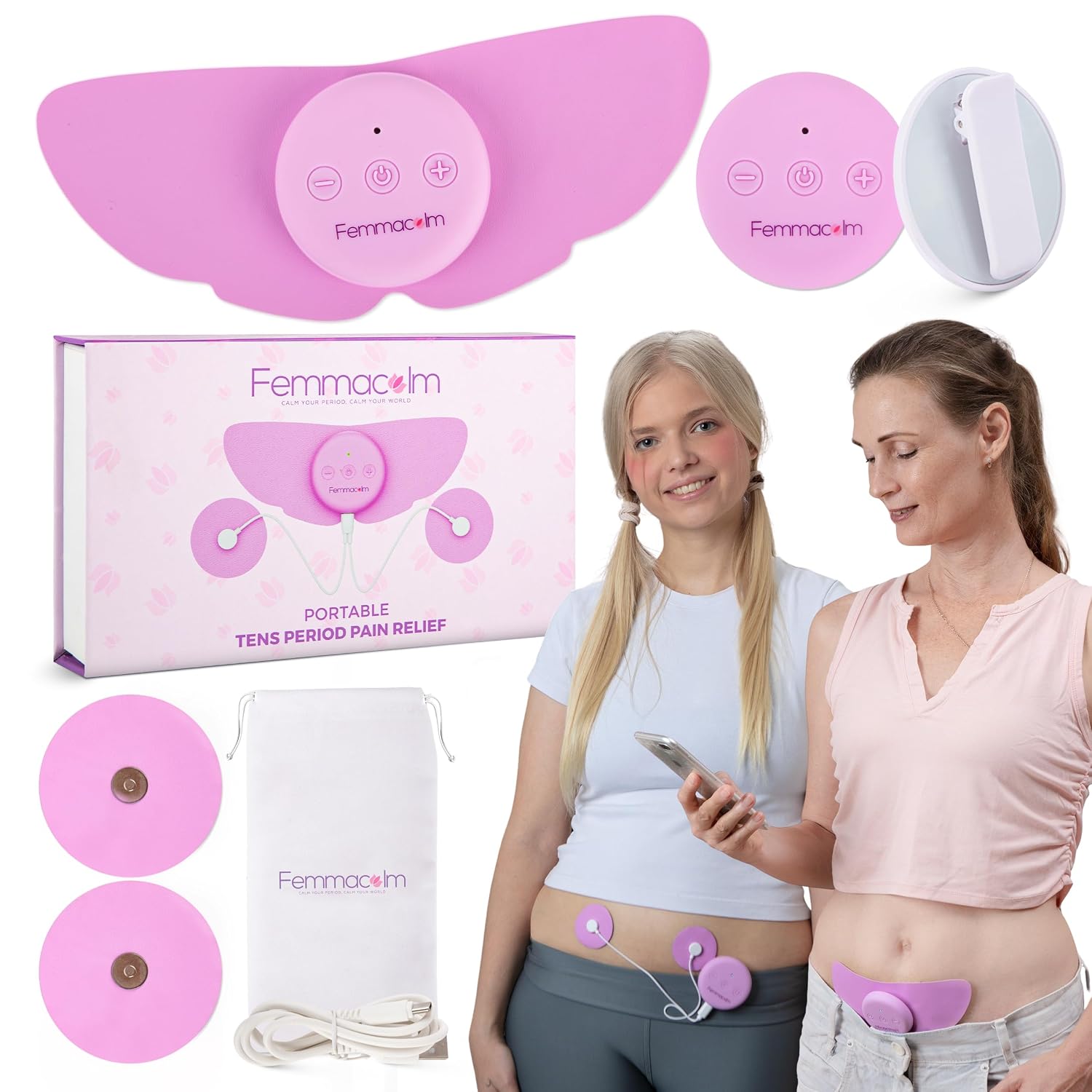 دستگاه TENS برای تسکین درد قاعدگی – مدل M50 Menstrual Relax – دستگاه کاهش دردهای دورهای و اندومتریوز – دستگاه بیسیم تسکین درد پریود با ۶ حالت ماساژ