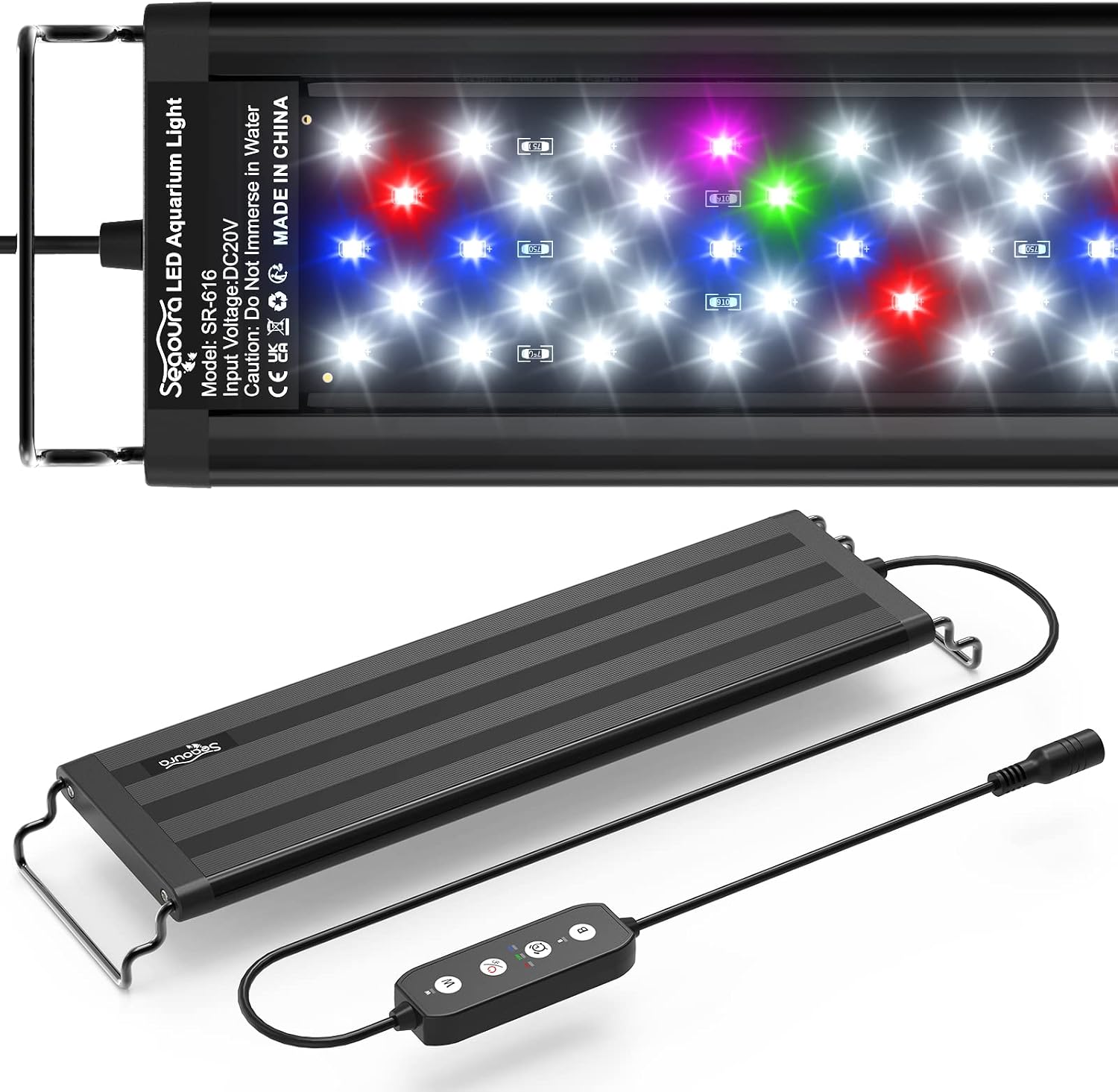 چراغ LED آکواریوم SEAOURA برای رشد گیاهان، چراغ مخزن ماهی مناسب آکواریوم‌های ۱۲ تا ۱۸ اینچ