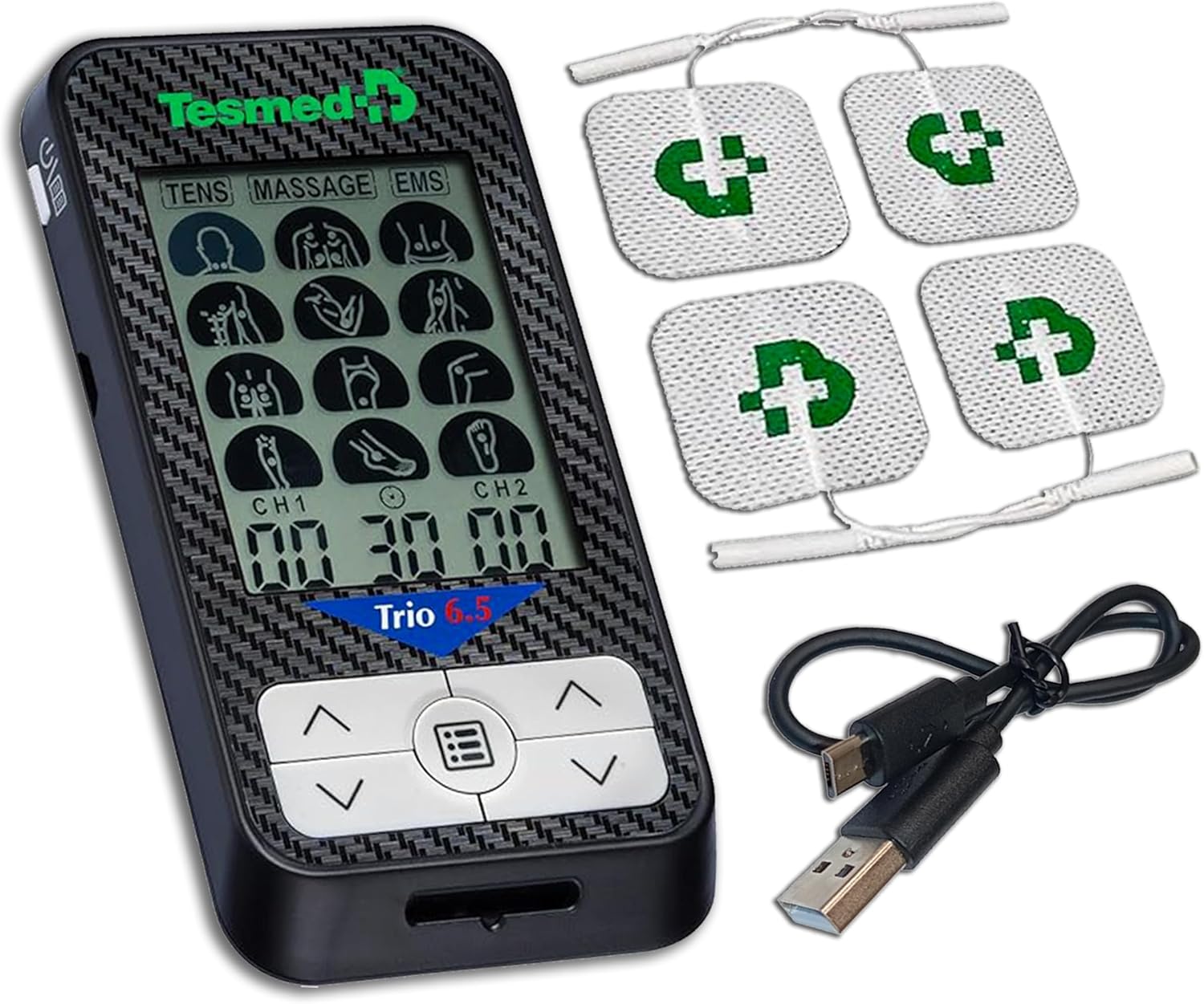 دستگاه تحریک الکتریکی عصب و عضله TESMED Trio 6.5 (TENS و EMS) با قابلیت شارژ
