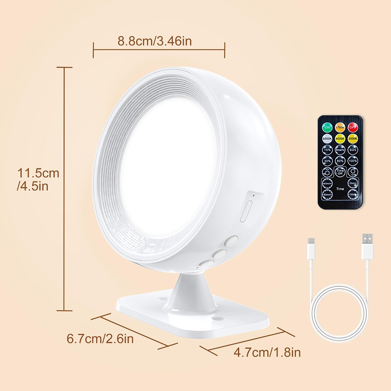 چراغ دیواری LED شارژی داخل ساختمان بدون نیاز به سیمکشی، دارای ۴ سطح روشنایی و ۳ حالت رنگ نور