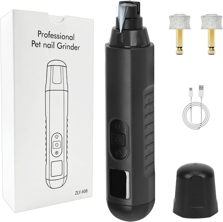 سوهان برقی ناخن سگ OWill مجهز به دو چراغ LED، دستگاه اصلاح ناخن بیصدا با ۵ سرعت و نمایشگر LCD، سوهان شارژی مناسب برای سگها و گربههایی با جثه بزرگ، متوسط و کوچک.