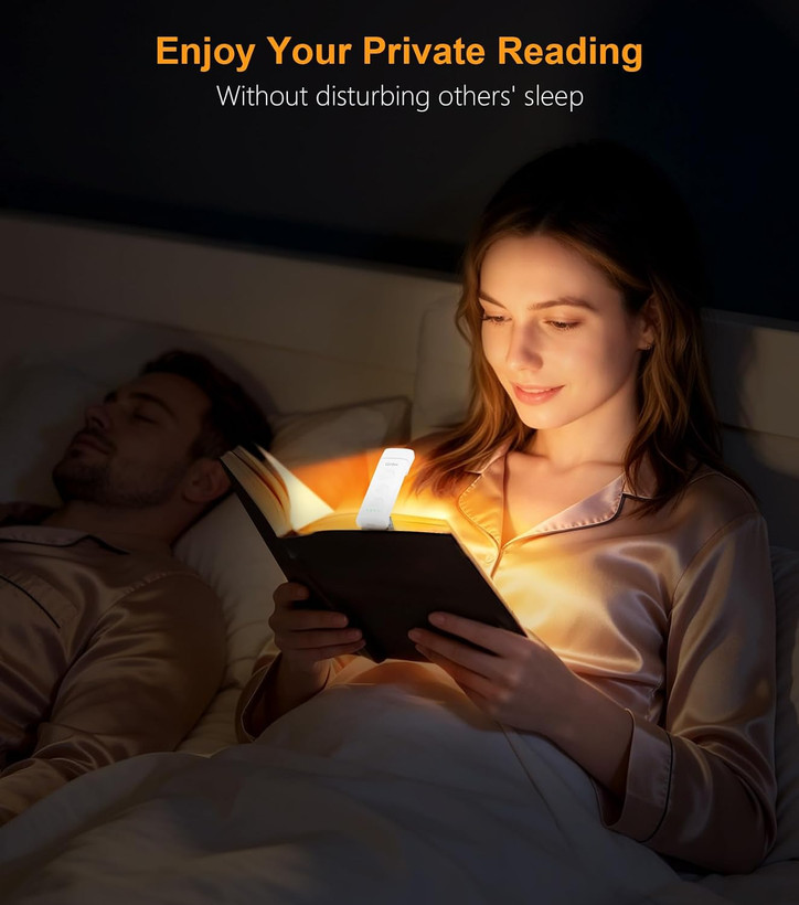 چراغ مطالعه LED شارژی Gritin مدل گیرهای، مناسب مطالعه در تخت و کتابخوانی شبانه