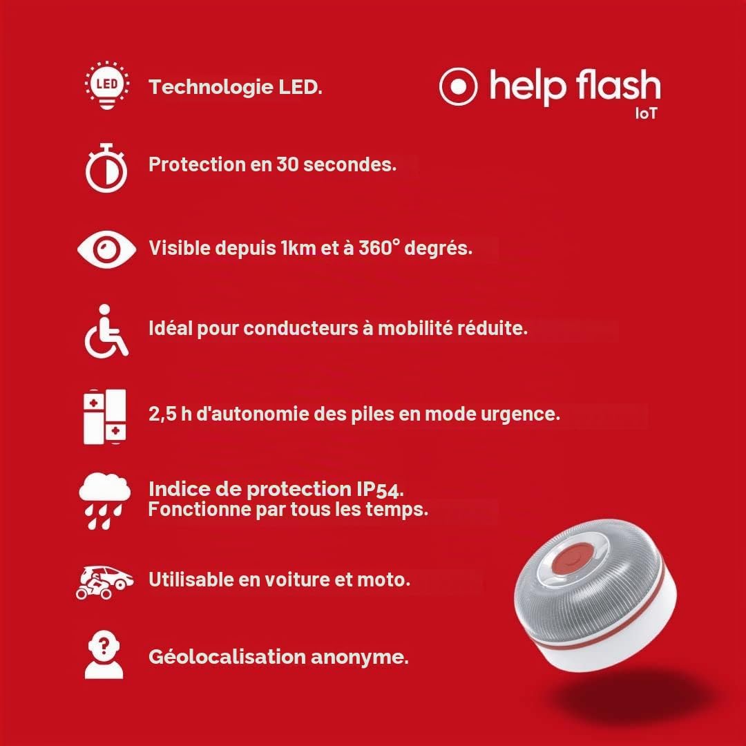 چراغ اضطراری هوشمند خودرو Help Flash IoT V16 با قابلیت ارسال موقعیت حادثه و اتصال DGT 3.0