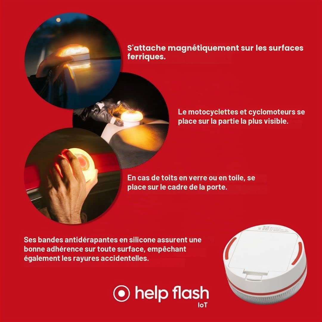چراغ اضطراری هوشمند خودرو Help Flash IoT V16 با قابلیت ارسال موقعیت حادثه و اتصال DGT 3.0