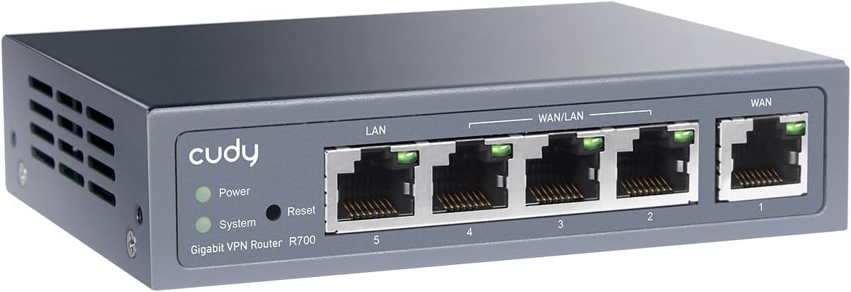 روتر گیگابیتی چند WAN برند Cudy مدل R700 با پشتیبانی OpenWRT، بالانس بار و ۵ پورت شبکه