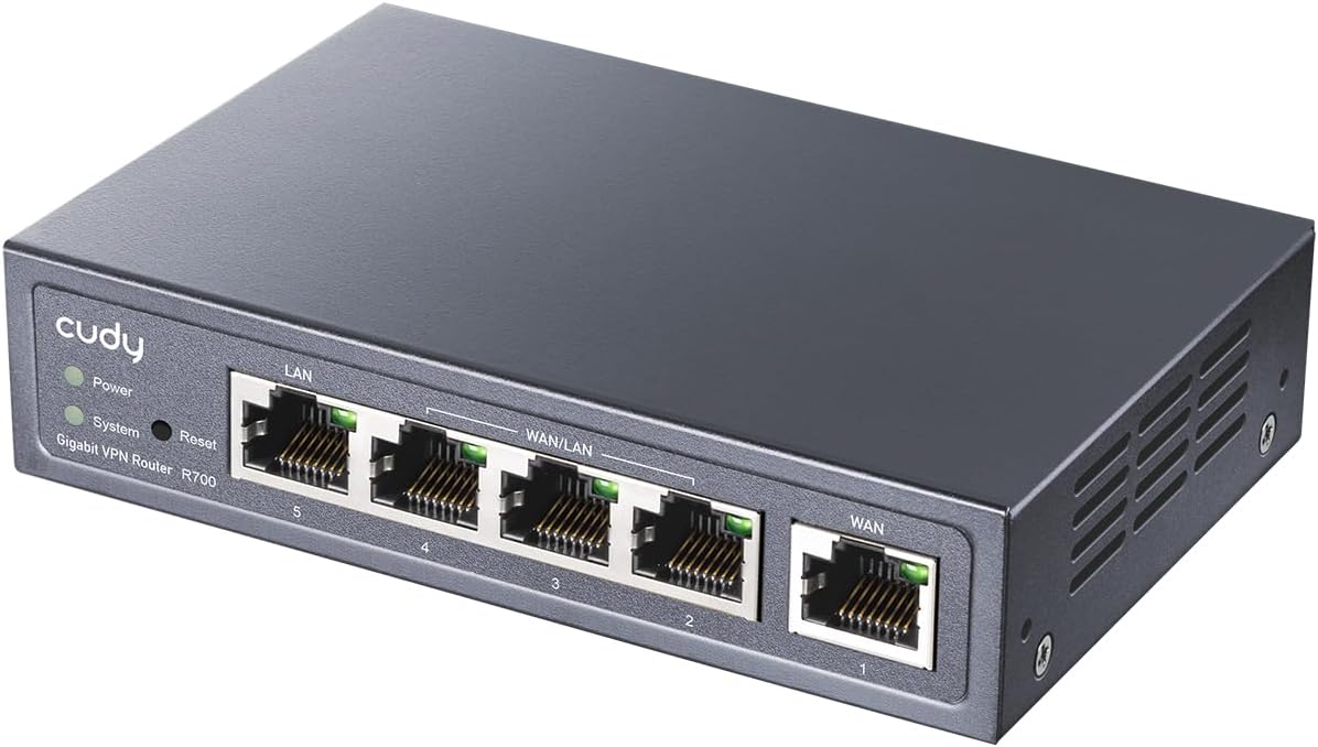 روتر گیگابیتی چند WAN برند Cudy مدل R700 با پشتیبانی OpenWRT، بالانس بار و ۵ پورت شبکه