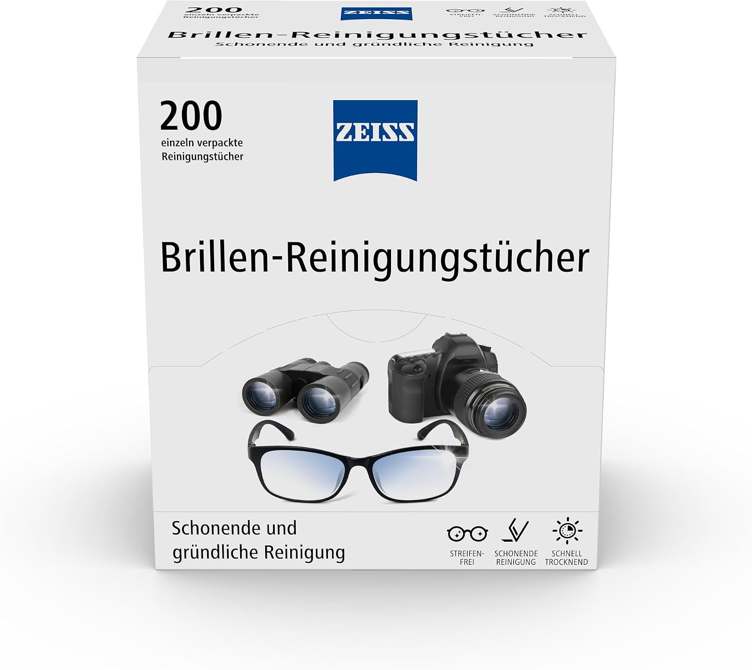 دستمال مرطوب پاک‌کننده عینک ZEISS مدل جدید، بسته ۲۰۰ عددی برای تمیز کردن لنز و سطوح اپتیکی
