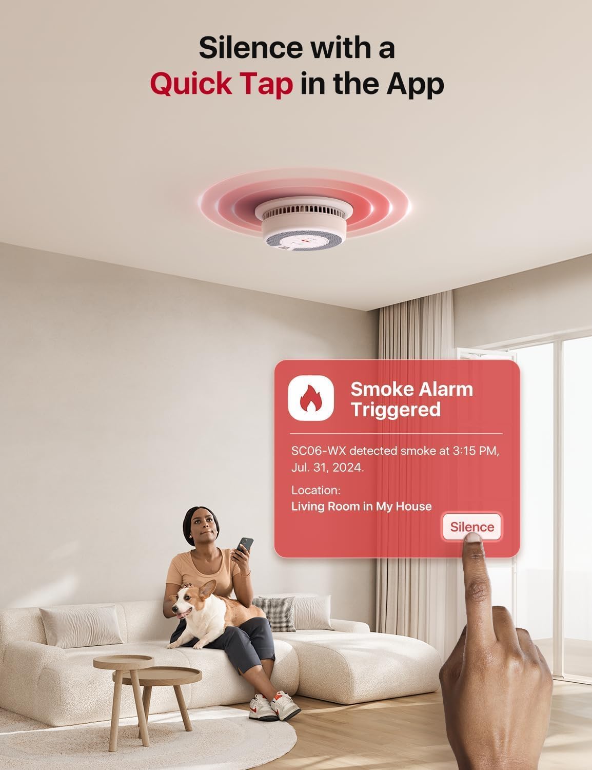 دتکتور هوشمند دود و مونوکسید کربن X-Sense مدل SC06-WX با اتصال WiFi و کنترل از طریق اپلیکیشن (بسته ۲ عددی)