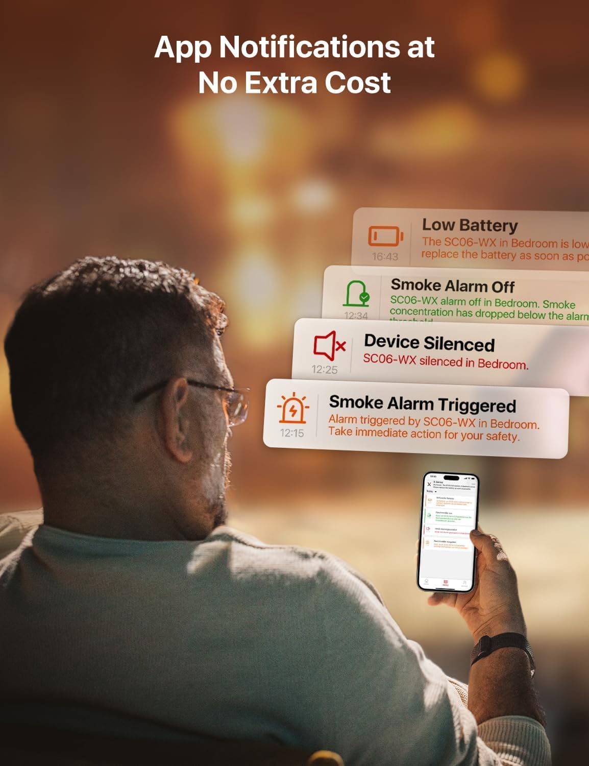 دتکتور هوشمند دود و مونوکسید کربن X-Sense مدل SC06-WX با اتصال WiFi و کنترل از طریق اپلیکیشن (بسته ۲ عددی)