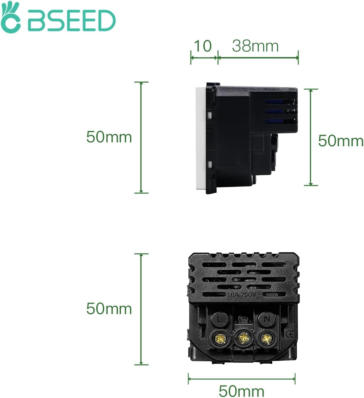 پریز برق توکار BSEED با شارژر سریع USB-C 20 وات، خروجی USB، طراحی مدرن و محافظ کودک
