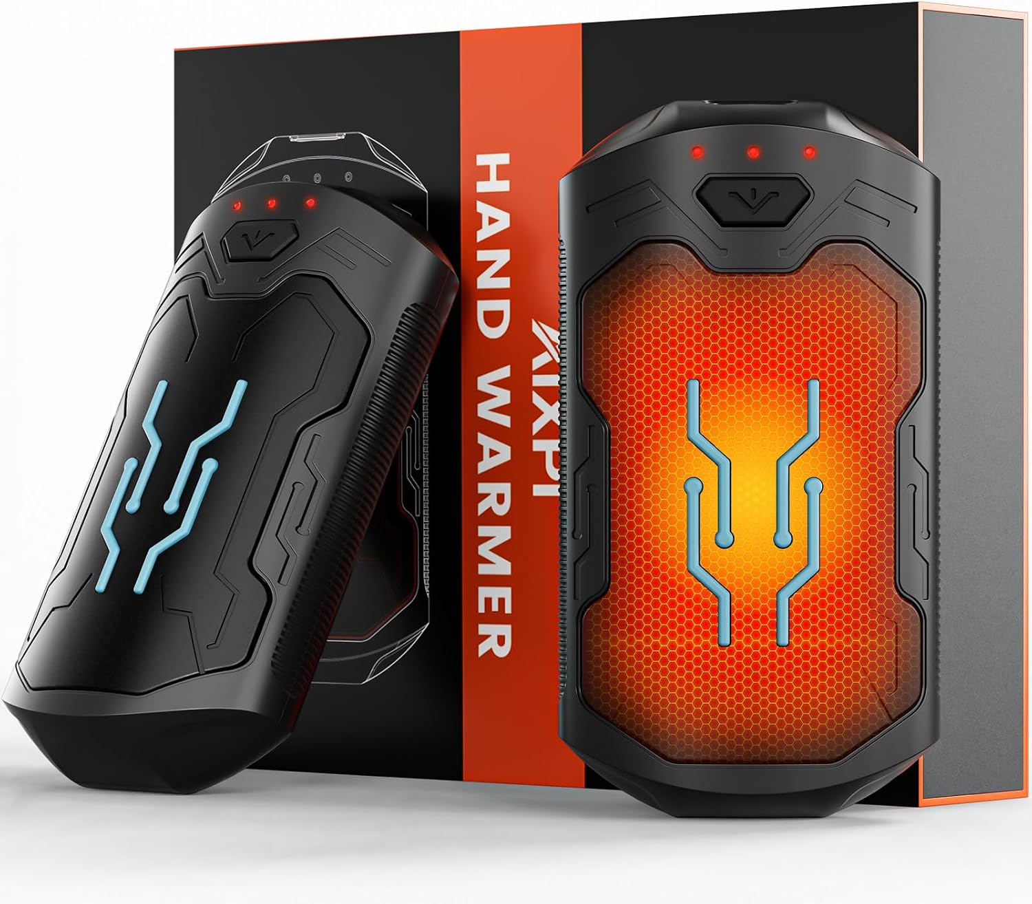 گرمکن دست (هندوارمر) برقی AIXPI مدل دوتایی، گرمکن جیبی شارژی با ۳ حالت گرمایشی و باتری ۶۰۰۰ میلیآمپر