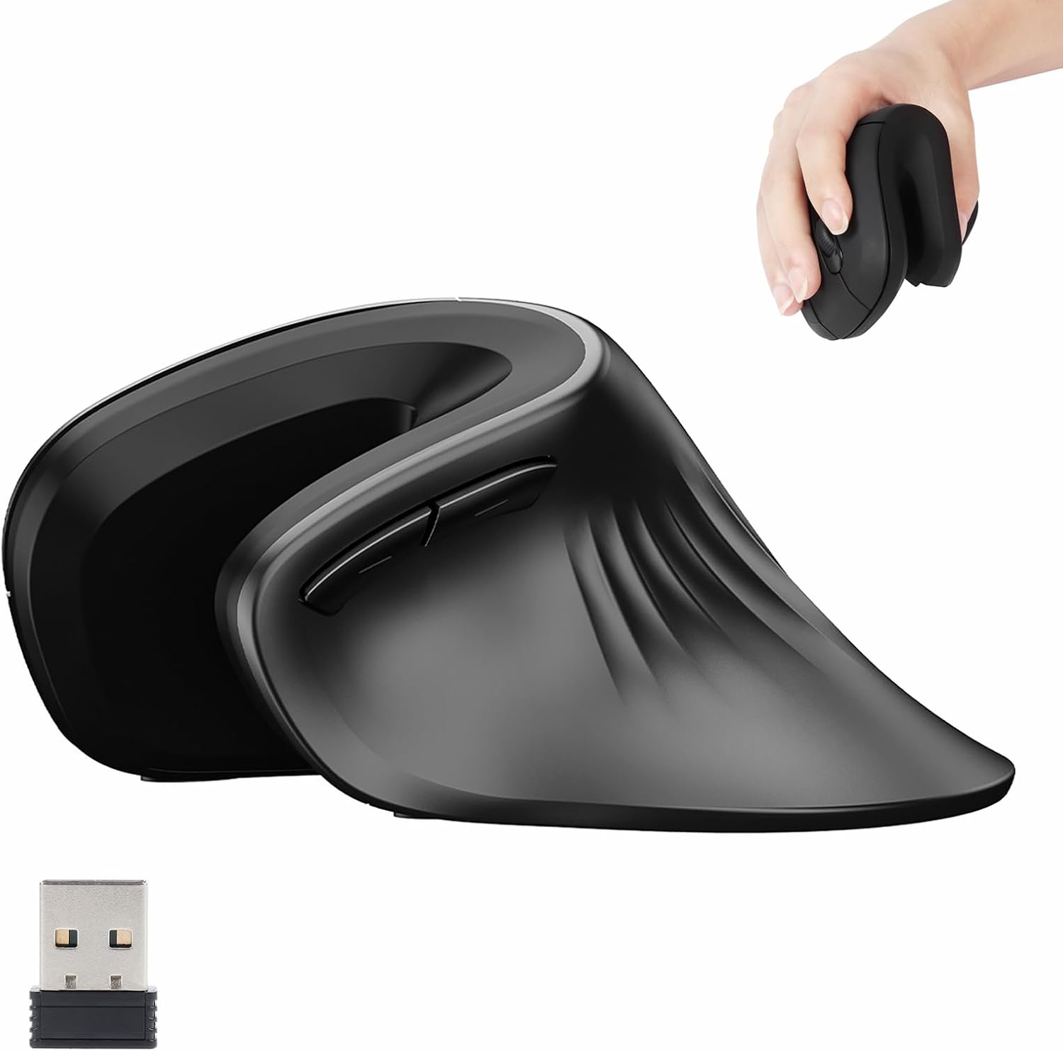 موس ارگونومیک عمودی Generic با طراحی طبی، اتصال بیسیم 2.4GHz، باتری شارژی، ۶ کلید و تنظیم DPI تا ۳۲۰۰، انتخابی مناسب برای کار طولانیمدت با کامپیوتر و کاهش خستگی مچ دست است.