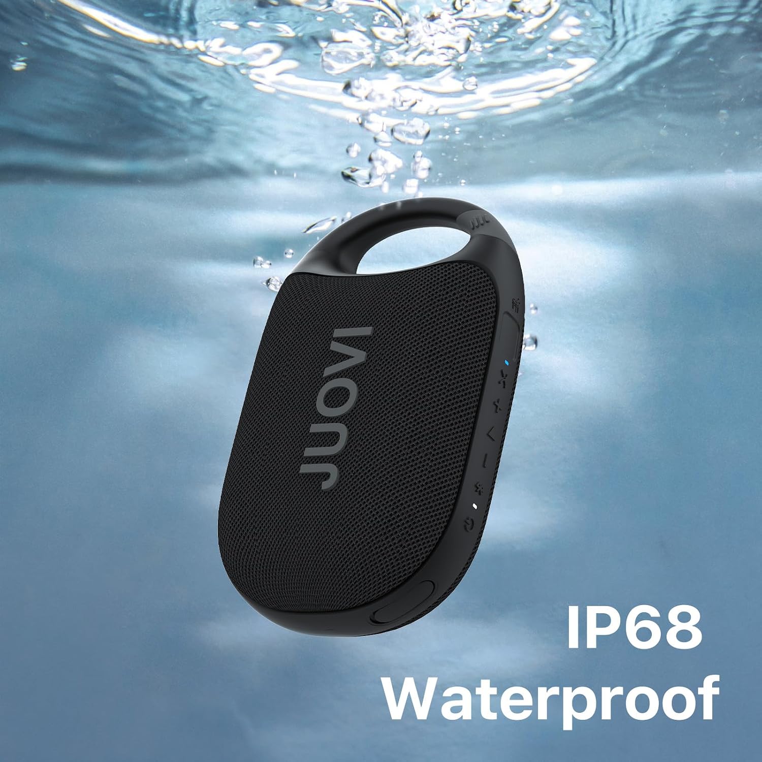 اسپیکر بلوتوثی قابل حمل JUOVI، اسپیکر بیسیم ۸ وات ضدآب IP68 با ۲۴ ساعت پخش موسیقی و اتصال بلوتوث 5.3
