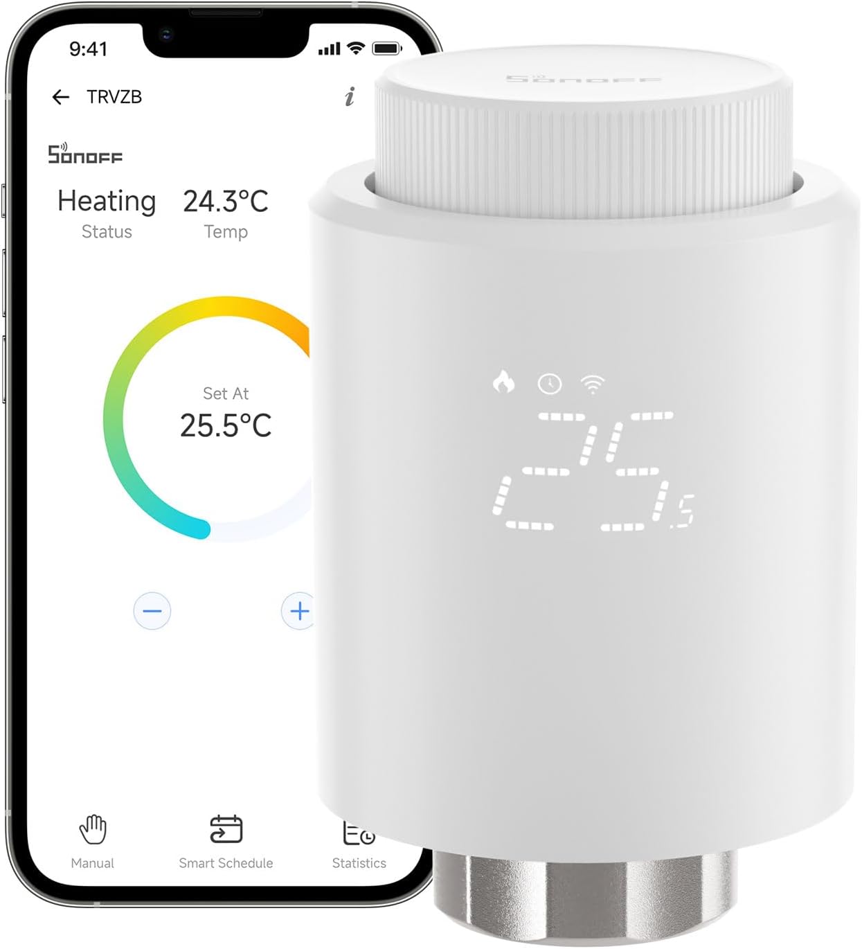 ترموستات هوشمند رادیاتور SONOFF TRVZB با فناوری Zigbee 3.0، کنترل اپلیکیشنی، قابلیت زمانبندی، تشخیص پنجره باز و سازگاری با سیستمهای خانه هوشمند، راهکاری مناسب برای مدیریت هوشمند گرمایش و کاهش مصرف انرژی است.