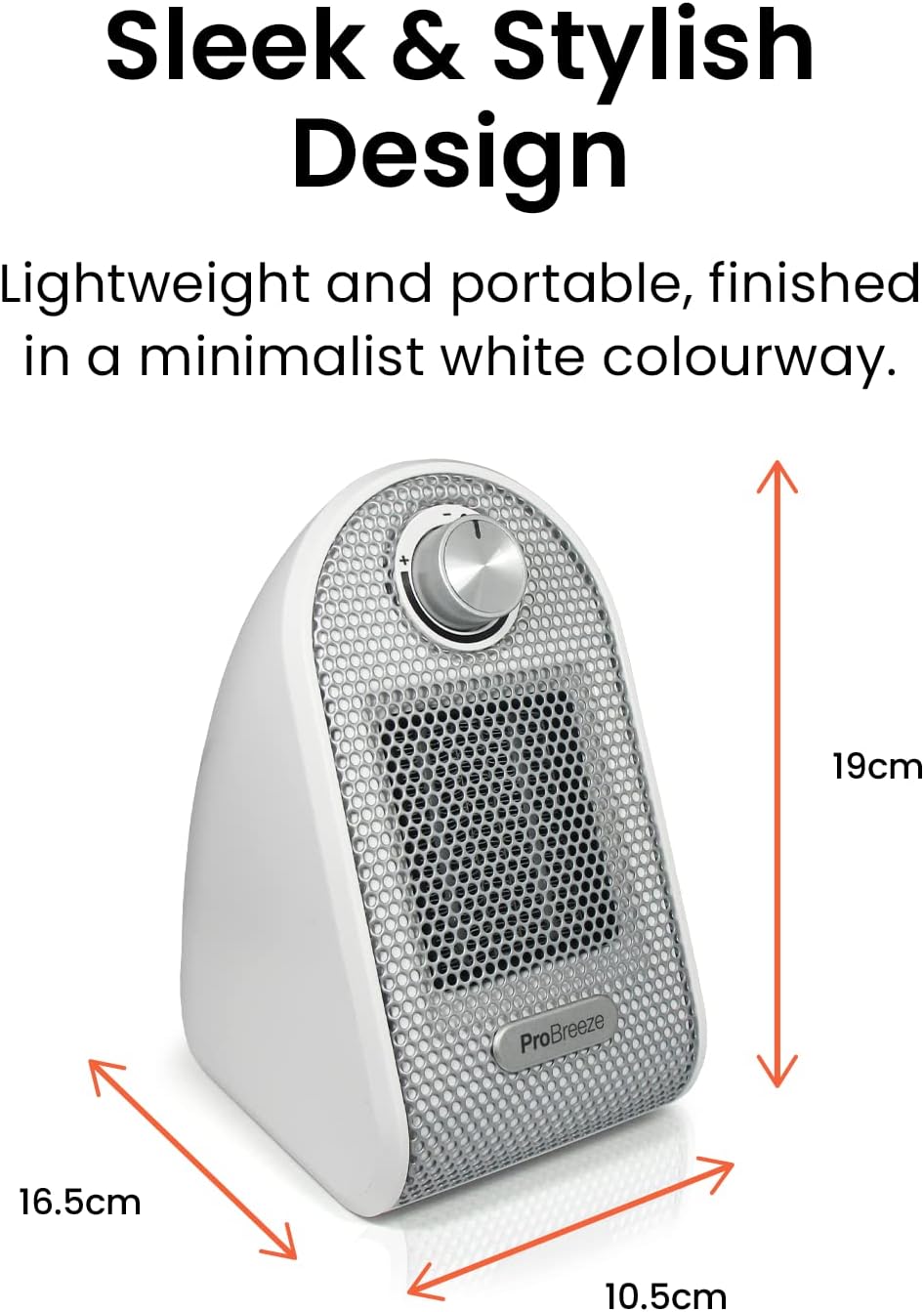 بخاری برقی کوچک Pro Breeze مدل 500W | هیتر سرامیکی رومیزی قابل حمل با ترموستات قابل تنظیم و سیستم ایمنی