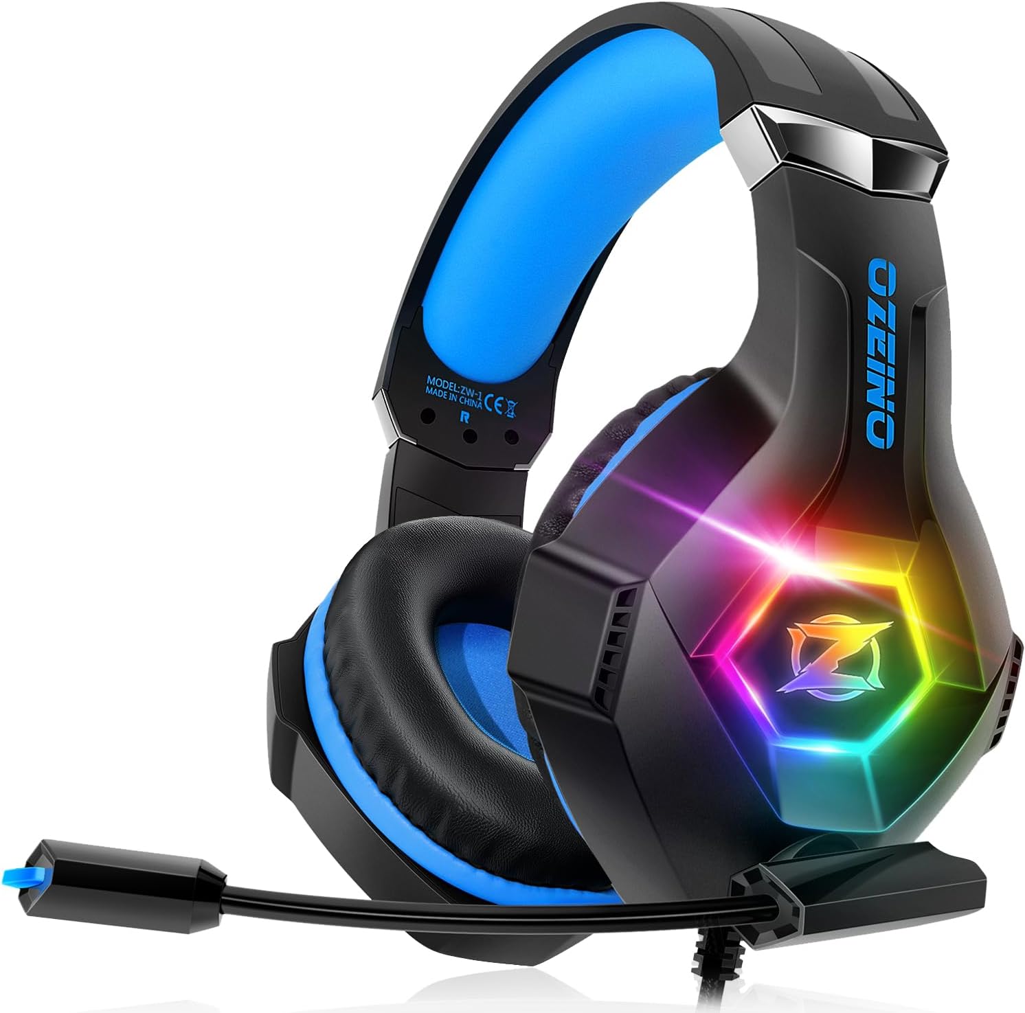 هدست گیمینگ Ozeino ZW1 با صدای قدرتمند، نور RGB جذاب و میکروفون کاربردی، گزینه‌ای مناسب برای گیمرهایی است که به دنبال یک هدست  با امکانات کامل هستند.