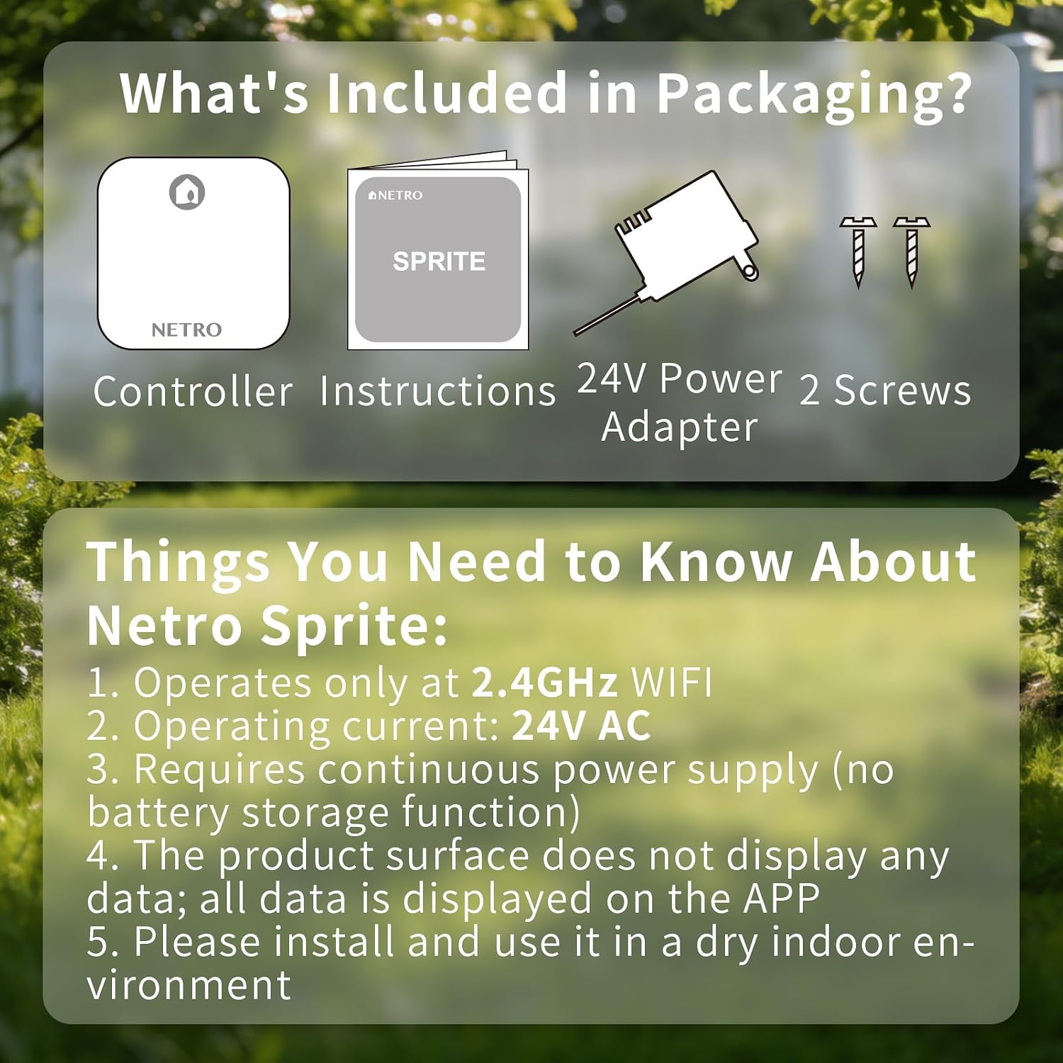 کنترلر هوشمند آبیاری چمن Netro Sprite مدل 12 زون با اتصال WiFi و کنترل از طریق اپلیکیشن