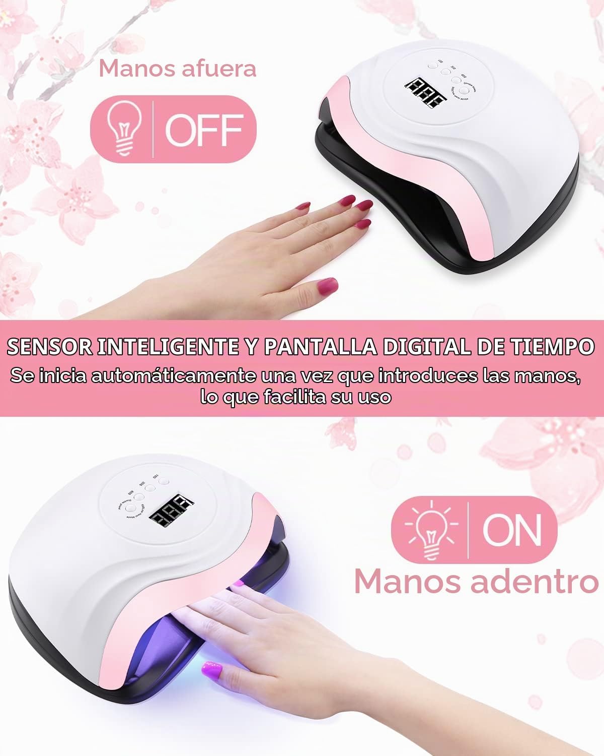 دستگاه خشککن لاک ژل UV/LED نفلیسی NEFLSI مدل 168 وات با 36 لامپ LED و سنسور هوشمند