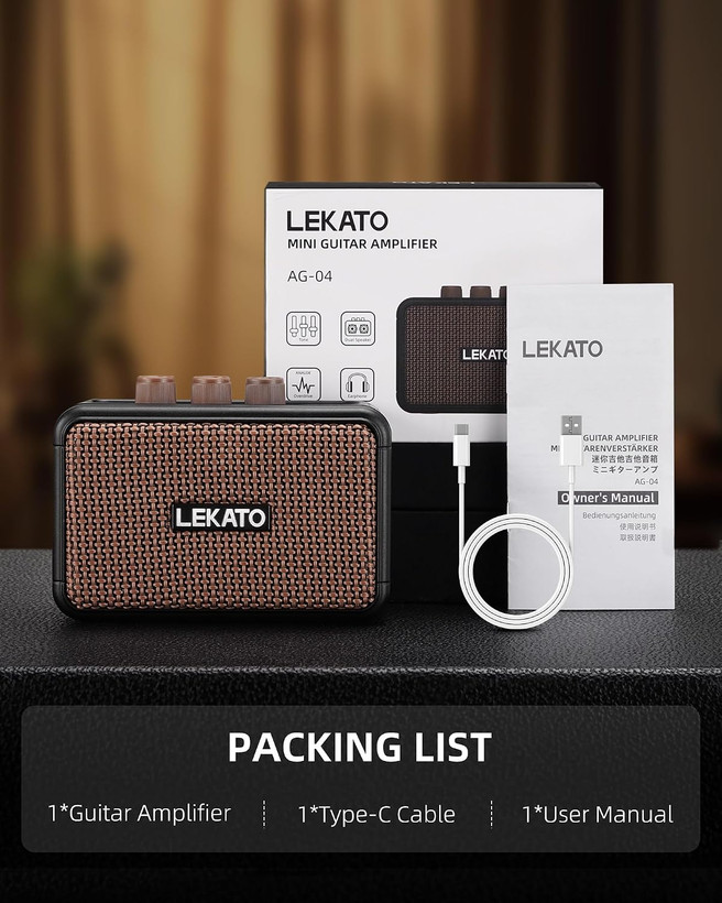 آمپلیفایر گیتار الکتریک LEKATO مدل Mini با توان 5 وات، بلوتوث و افکت Clean و Overdrive