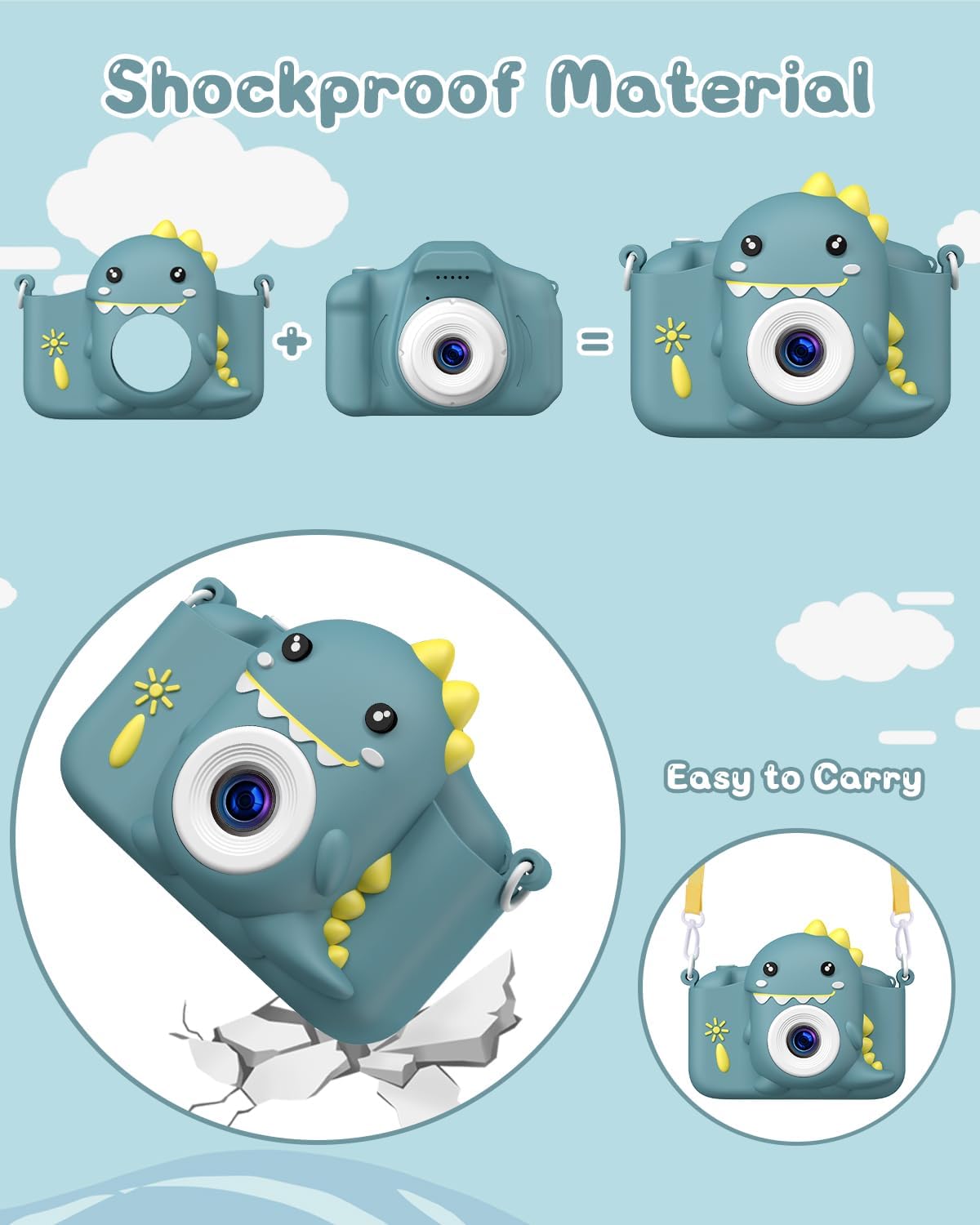 دوربین دیجیتال کودک Gofunly C3 با فیلمبرداری 1080P، صفحه نمایش 2 اینچ و کارت حافظه 32GB