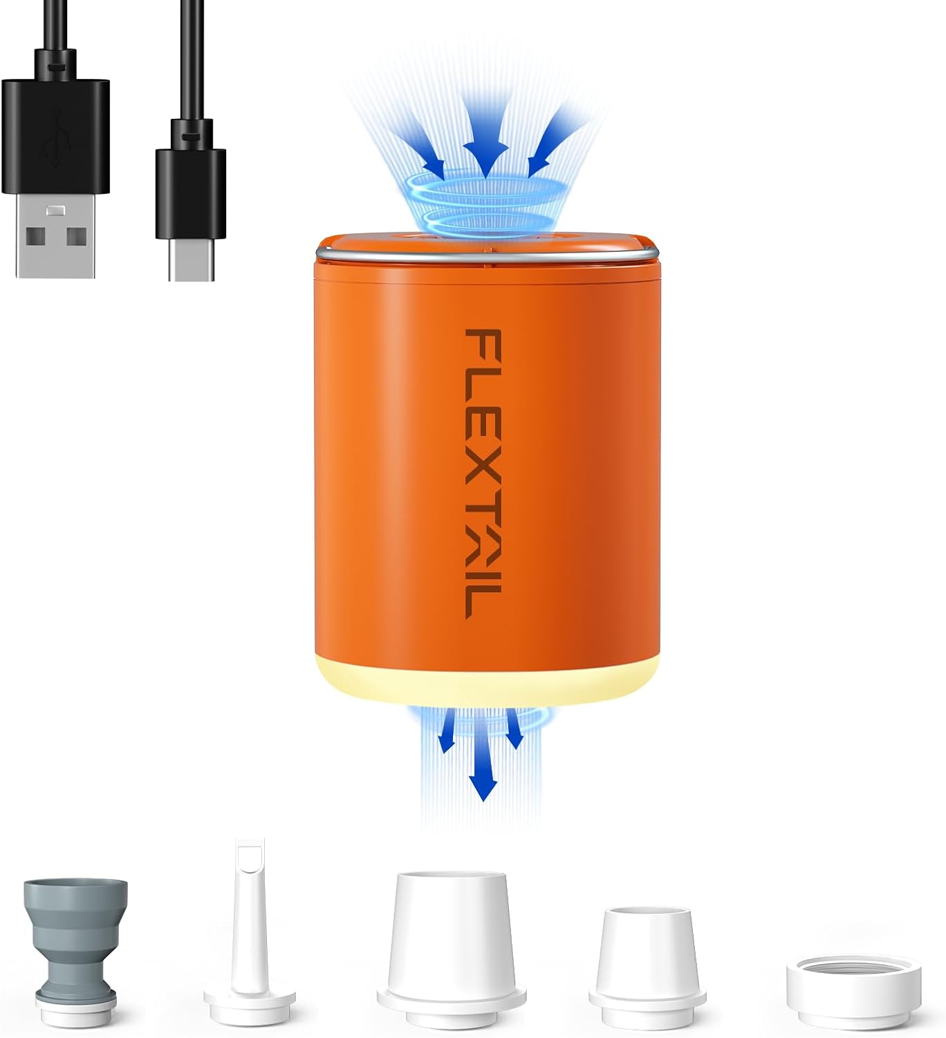 پمپ هوای مینی با قابلیت باد کردن و تخلیه سریع، چراغ کمپینگ LED، باتری شارژی و طراحی فوقسبک؛ همراه ایدهآل سفر و طبیعتگردی.