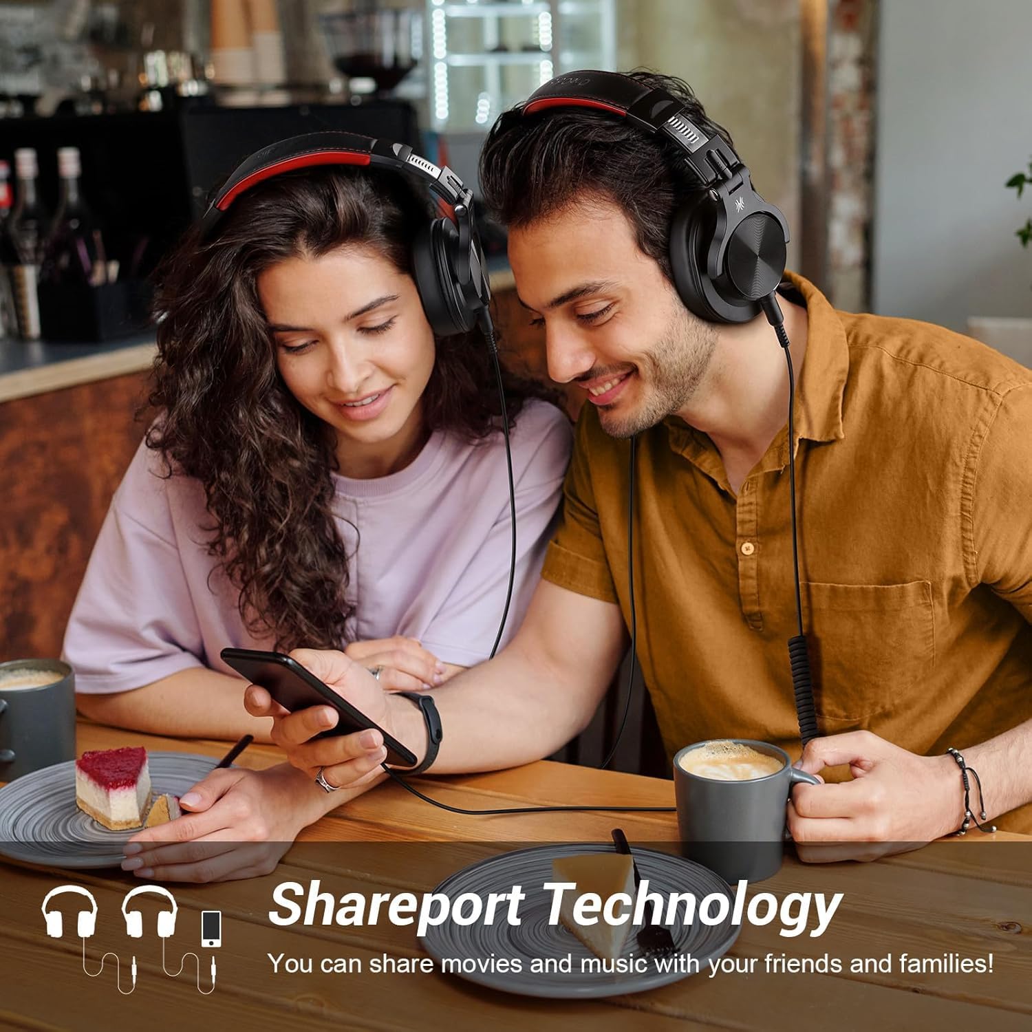 هدفون بلوتوثی OneOdio A70 دورگوشی با صدای Hi-Res، باتری 72 ساعته و جک 3.5/6.35 میلیمتری