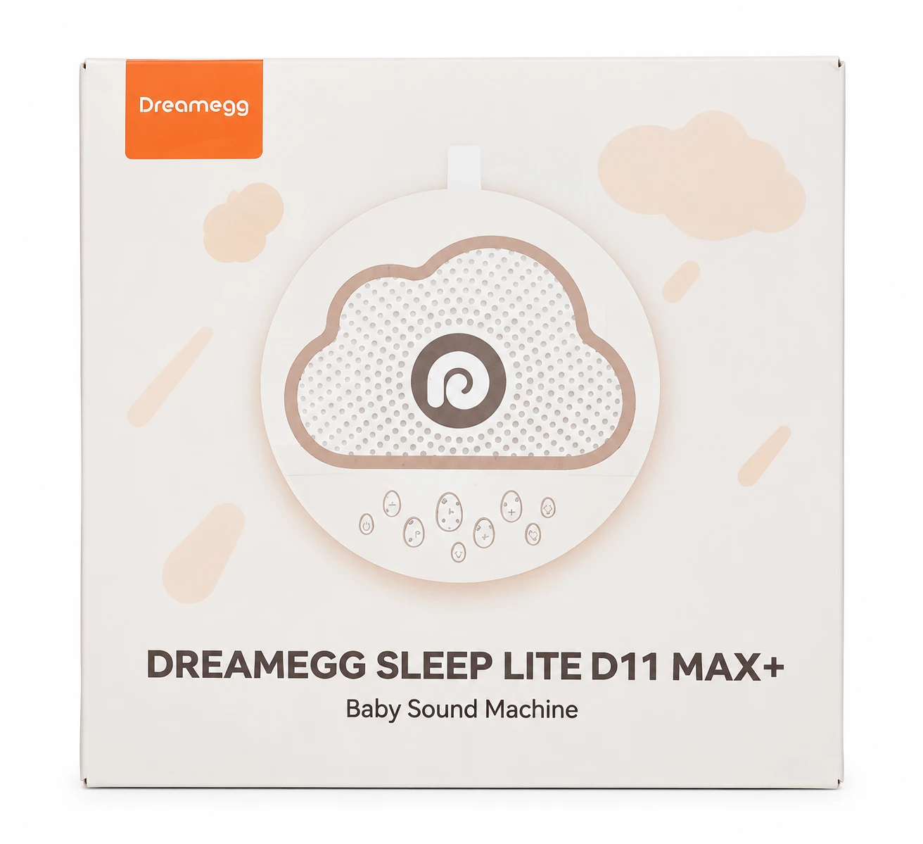 دستگاه تولید نویز سفید +Dreamegg D11 Max مخصوص نوزاد؛ دارای روکش سیلیکونی ایمن و فاقد BPA، شامل ۲۱ صدای آرامشبخش، مقاوم در برابر ضربه و سقوط (مناسب برای نوزادان پرتحرک) و ایدهآل برای استفاده در کالسکه هنگام سفر. -- رنگ سفید