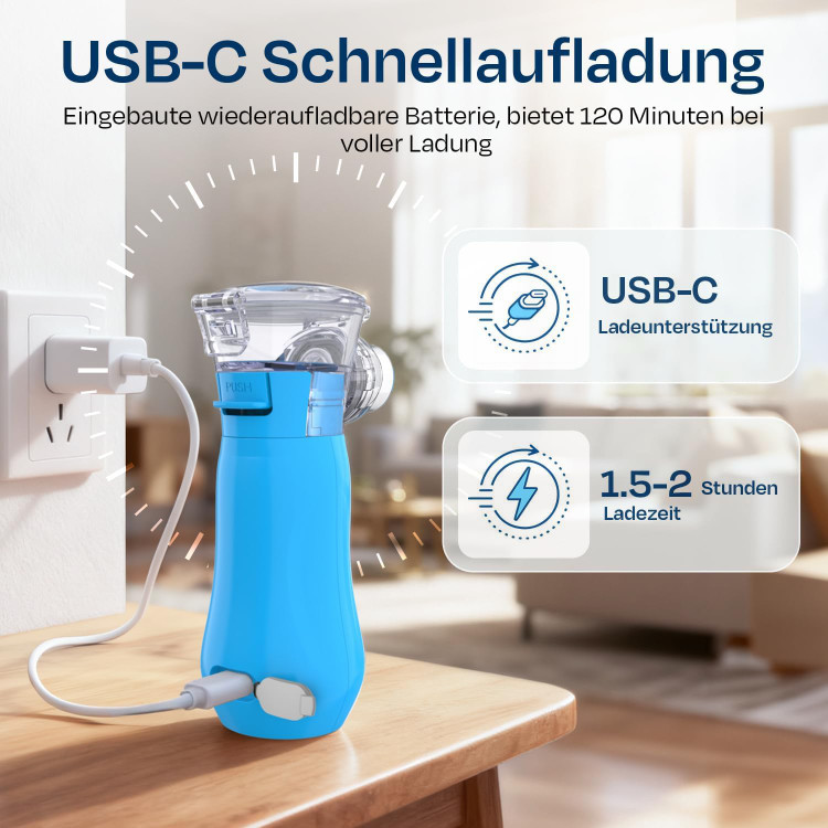 دستگاه بخور و نبولایزر قابل حمل Oxeza، شارژی USB-C، بیصدا با تنظیم میزان بخار و سیستم خودتمیزشونده