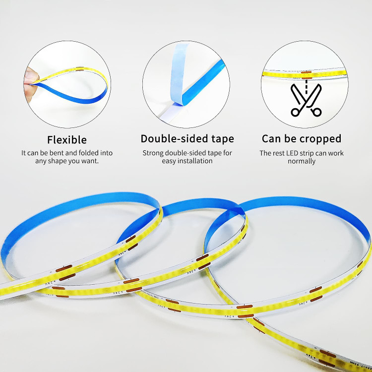 نوار LED COB ییوِیل 100 فوت، نور گرم 3000K با کنترل ریموت و اپلیکیشن، قابل تنظیم شدت نور