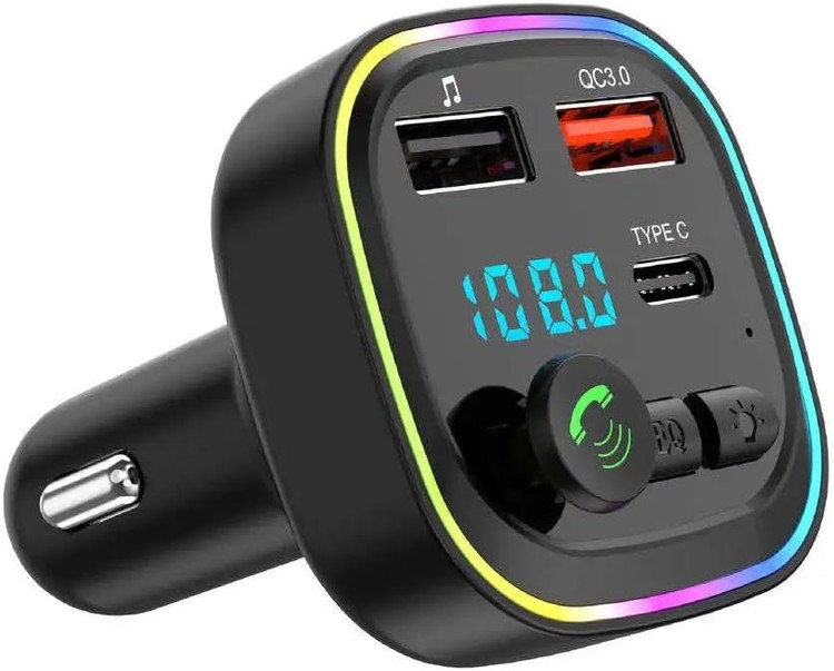 شارژر فندکی بلوتوثی خودرو P4 با فرستنده FM، شارژ سریع QC3.0، پخش MP3 و هندزفری