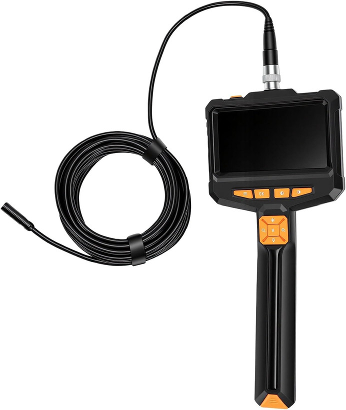 دوربین آندوسکوپی (بوراسکوپ) Jiawu با کیفیت 1080P، صفحه نمایش ۴.۳ اینچی و ۸ چراغ LED قابل تنظیم، مناسب برای بازرسی و تعمیرات خانگی