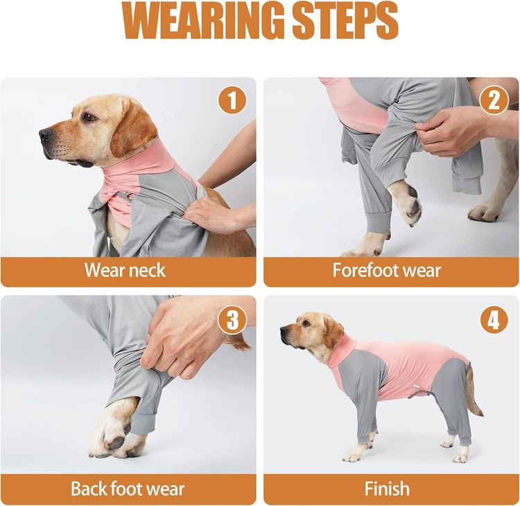 لباس ریکاوری سگ Pinellia بعد از عمل جراحی | لباس محافظ زخم شکمی ضدلیسیدن جای زخم، جایگزین قلاده الیزابت (سایز S، آبی)
